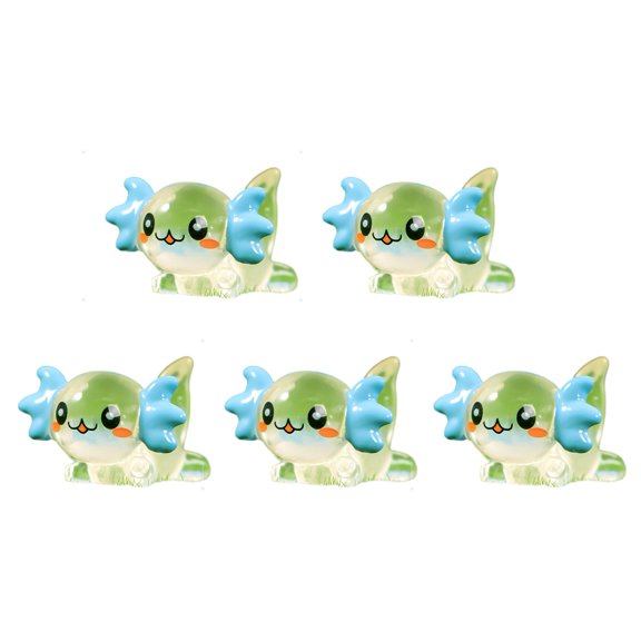 5Pcs Realistic Vivid Appearance Dragon Ornament Small Decorative Exquisite Glowing Hexagonal Dragon Resin Figurines Home Decor-Orange