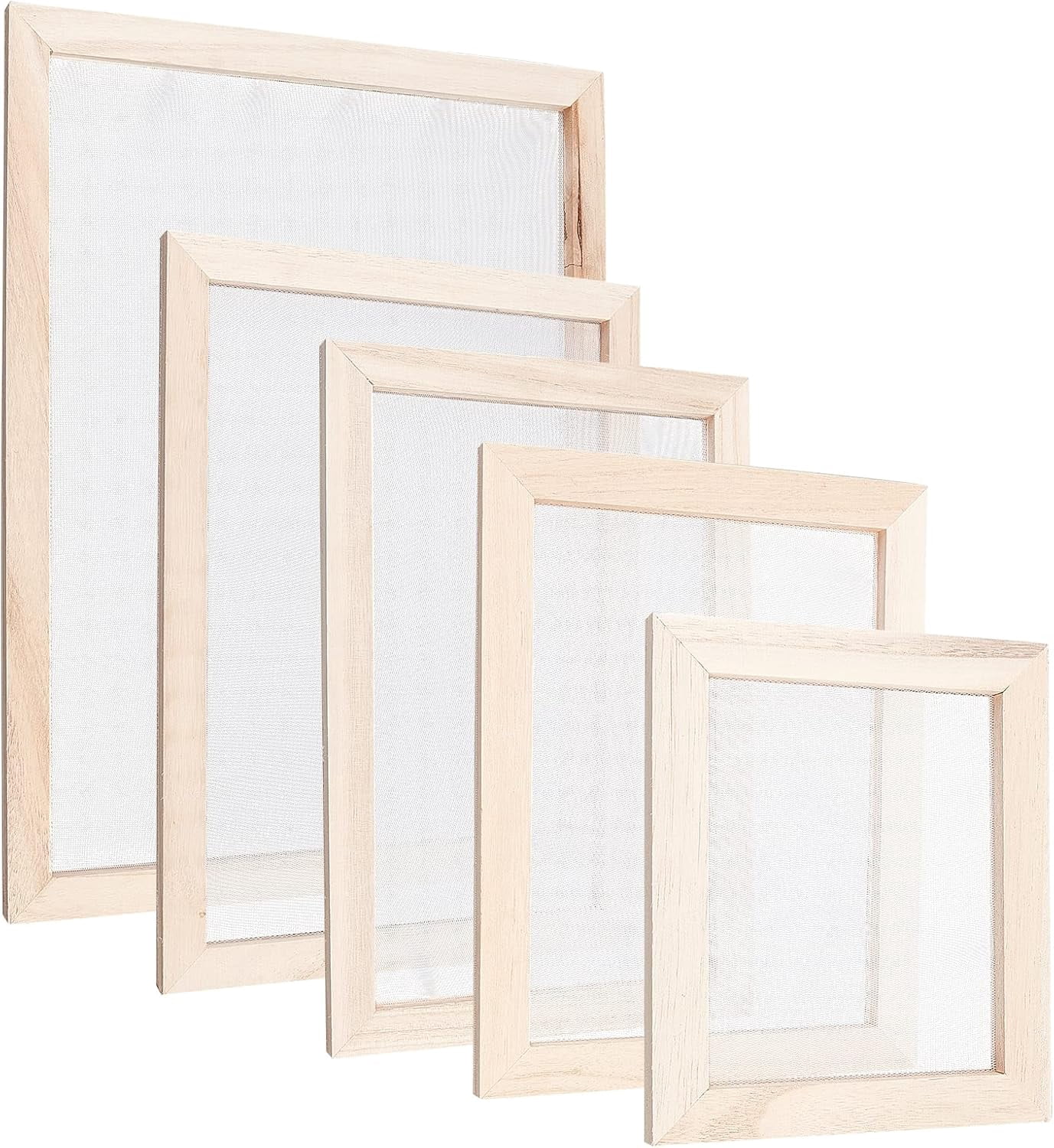 5Pcs Rectangle Paper Making Mould Frame 5 Size Papermaking Screen ...