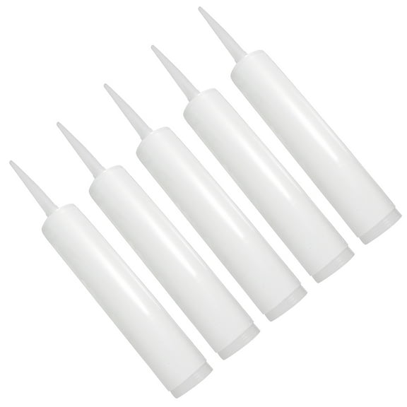 5Pcs Refillable Caulk Tubes Plastic Sealant Containers with Trimmable Tips for Grouting