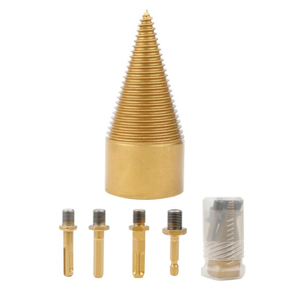 5Pcs Removable Wood Splitters Screw Cone Drill Bit Wood Square/Round/Hex