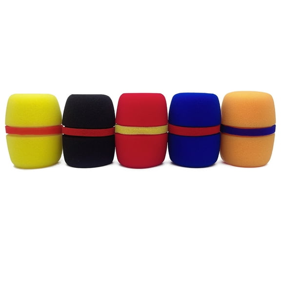 5Pcs Replacement Microphone Sponge Covers Thickened Mic Dust Proof Covers Foam Mic Filter for Studio Interviews Karaok