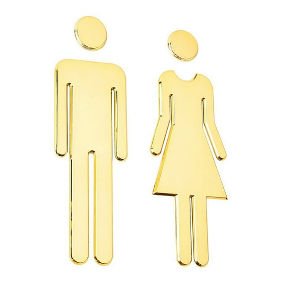 5Pcs Restroom Sign Stickers! Vacemry Acrylic Toilet Door Decals for Men Women, Self Adhesive Bathroom Signs, Male Female Restroom Labels for Public Facilities