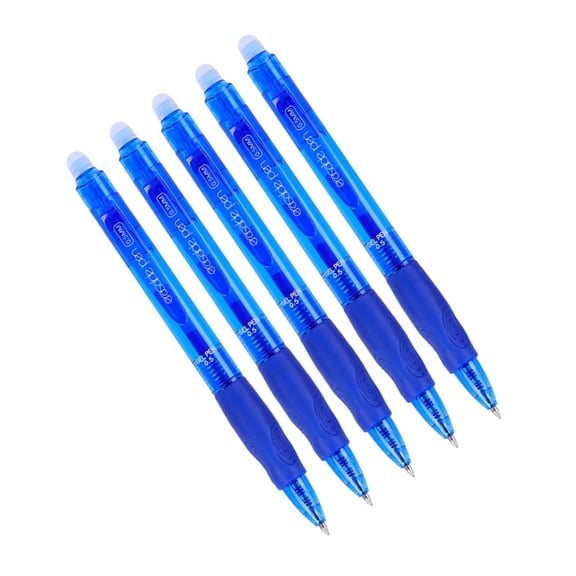 5Pcs Retractable Gel Pen 0.5MM Tip Comfortable Triangular Grip Gel Inks Pen Quick Drying for Note Taking Journaling