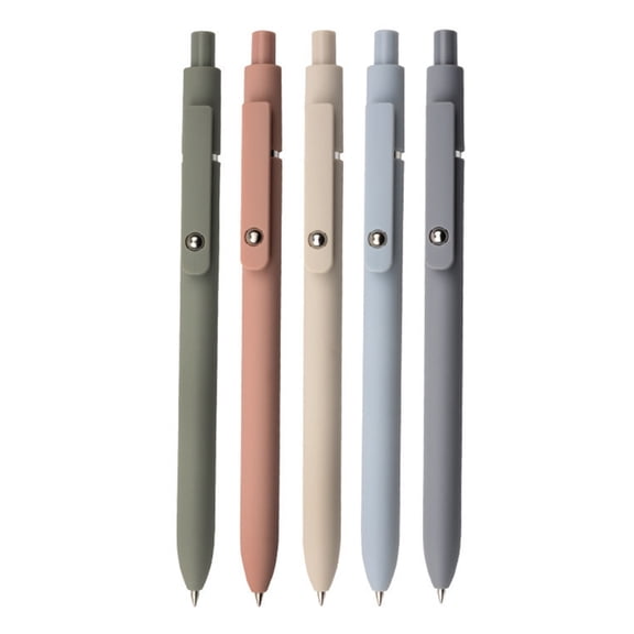 5Pcs Retractable Gel Pen Non-slip Silicone Pen Grip 0.42mm Refillable Office Writing Supplies for Teacher