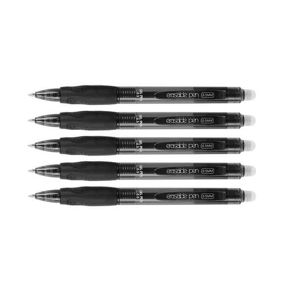 5Pcs Retractable Gel Pen Triangular Shaped Grip Erasable Gel Inks Pen 0.5MM Tip Refillable for Journaling Note Taking