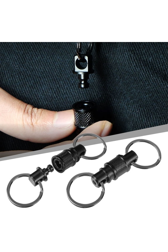 5Pcs Retractable Keychain With Detachable Rings, Kadlawus Release Keychain for Keys, Aluminum Alloy Swivel Hook, Heavy Duty Retractable Key Chain Clip, Detachable Key Rings for Men and Women