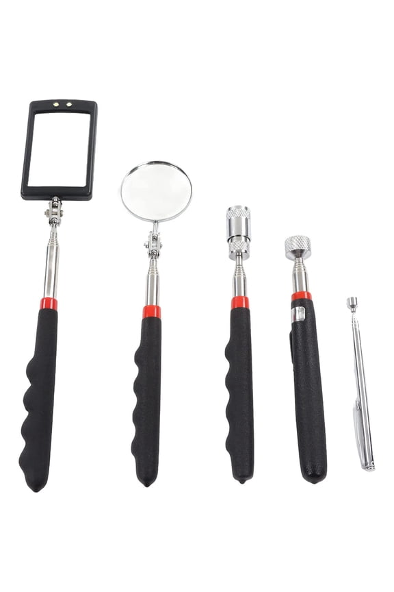 5Pcs Retractable Magnetic Pick-Up Tool Kit with 360 Degree Telescoping Mirror, Ergonomic Handle, Powerful Suction,A Perfect Tool Kit for Pin Removal, Watch Cleaning, Jewelry and Craft