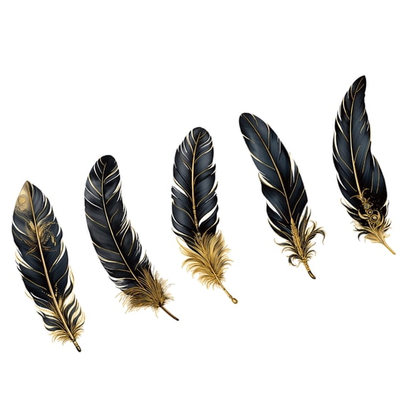 5Pcs Retro Feathered Sticker Water PET Sticker Adhesive Adhesive Sticker For Scrapbooking Journal Photo Album