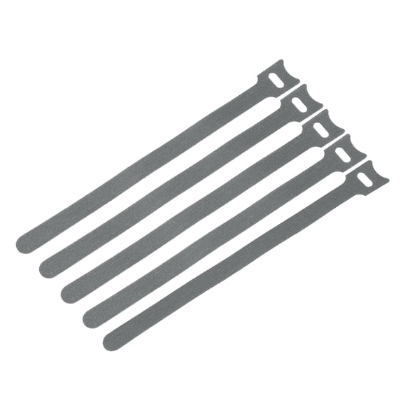 5Pcs Reusable Battery Tie Down Straps, 0.47x7.87" Nylon Multipurpose Battery Hold Down Adjustable Cinch Strap Hook Loop Fastening Tie for Quadcopters FPV RC Drone Boat Car, Gray