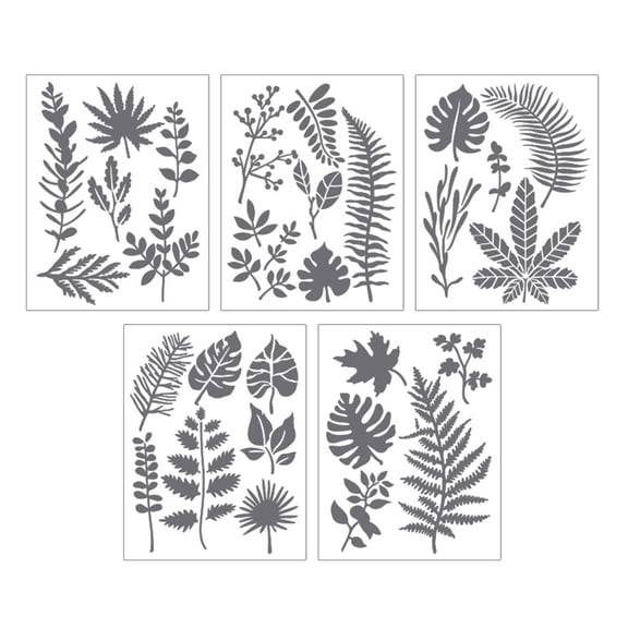 5Pcs Reusable PET Stencils 6.7x5In Butterfly Flower Drawing Templates for Wall Decoration Sign Art Craft Project