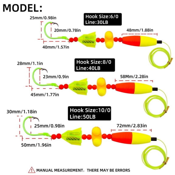 5Pcs Rigs Fishing Tackle with Rattler Santee Cooper Rig Circle Hook 6/0 8/0 10/0
