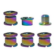 5Pcs Road Bike Double Chainring Bolts Replacement Colorful Disc Crankset Nut Double Crankset Bolts Bicycles Accesorios