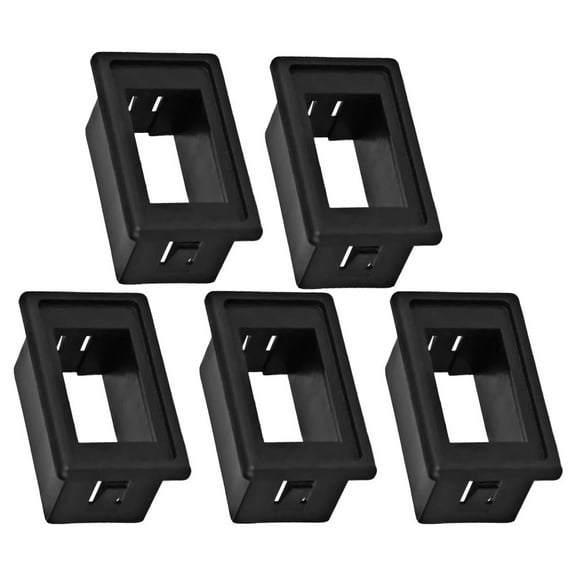 5Pcs Rocker Switch Holder Panel Housing Kit Abs Single Mounting Panel Black