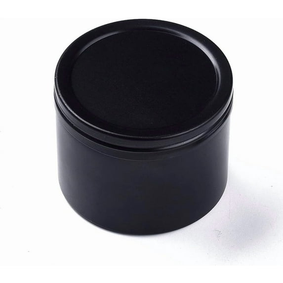 5Pcs Round Aluminium Tin Cans Aluminium Jar Storage Containers for Cosmetic Candles Candies with Screw Top Lid Black 5.1x4cm for DIY