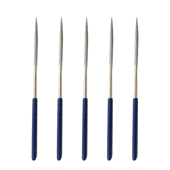 5Pcs Round Diamond Files Needle Rasp File Polishing Finishing Tools Ceramic Metal Jewelry Glass Wood Working