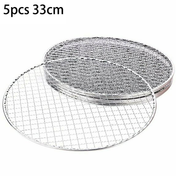 5Pcs Round Disposable Wire Net Grill Racks Iron Roast Grate Cooking Barbecue Bbq Barbecue Net Square Bbq Rack 25/28/33Cm