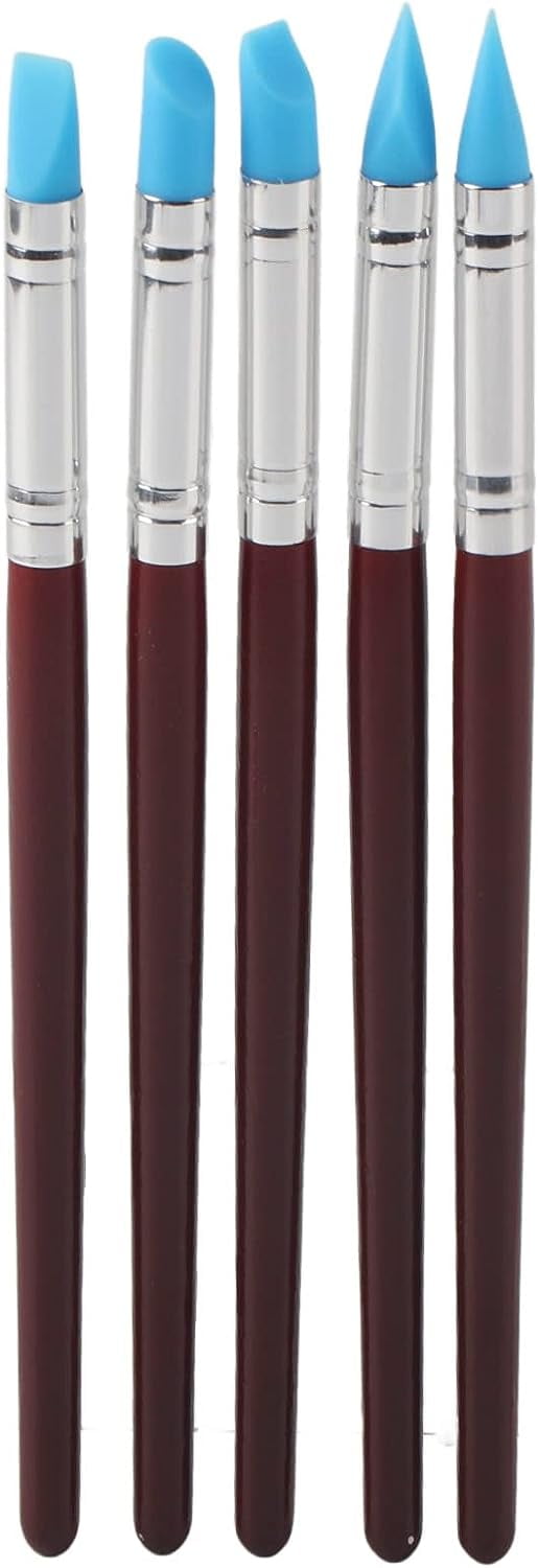 5Pcs Rubber Tip Paints, Clay Sculpture Tools, Modeling Wipe Out Tools for Clay Sculpture Pottery
