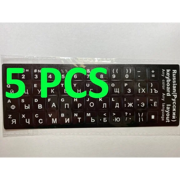?5Pcs Russian Keyboard Sticker White Color Letters Non Transparent ??????? ?????