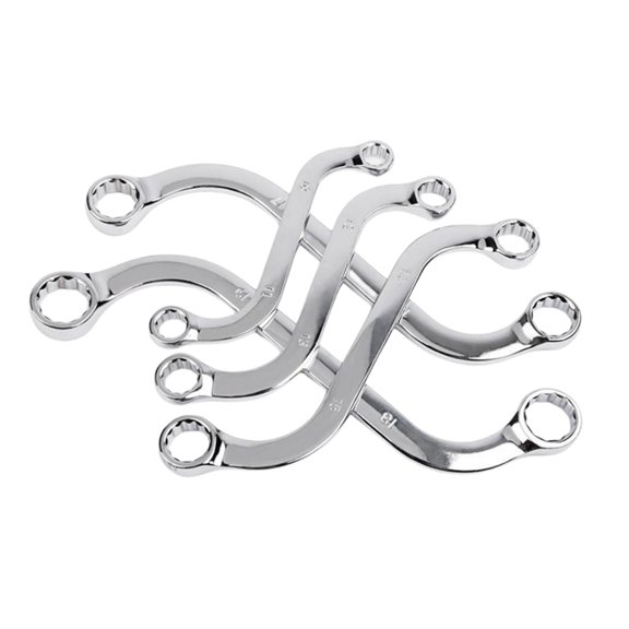 5Pcs S Type Double Ended Allen Wrench 140-240MM Combination Ring Spanner Plum Plate Curved Machine Fastener Repair Tools