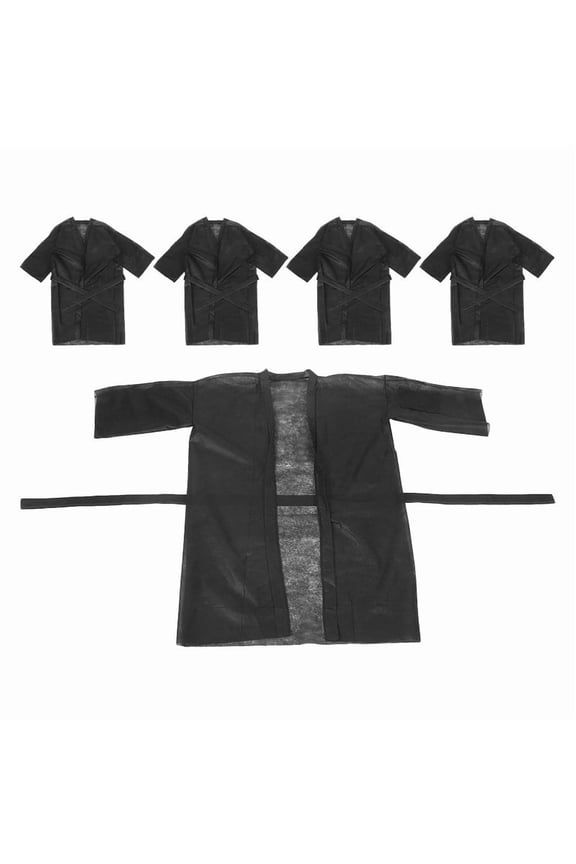 5Pcs Salon Spa Robes Disposable Bathrobe Set Nonwoven Material Soft Breathable Body Wrap for Spa Sauna Shower Use