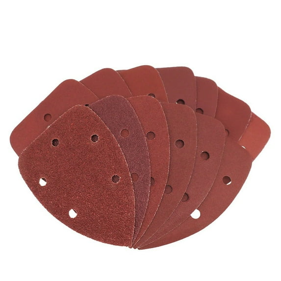 5Pcs Sandpaper 40Grit-1000Grit 5 Holes For Power Tools Pneumatic Tools Sandpaper Triangle Hook & Loop Abrasive Sanding Disc 1000 Grit Smile Home