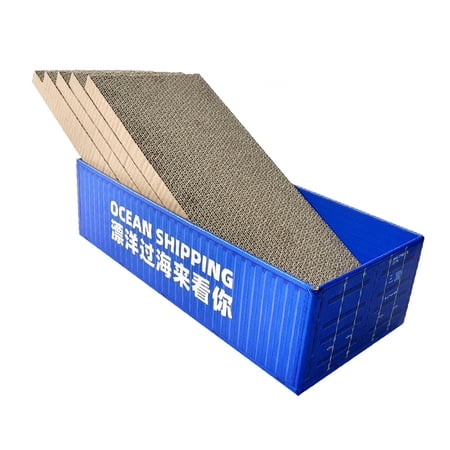 5Pcs Scratch Pad Nest Lounge Bed Scratching Board Cat Scratchers Cardboard Blue Box
