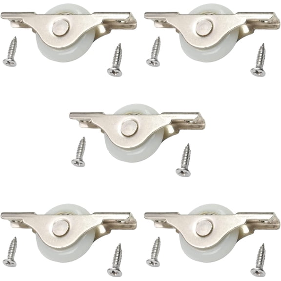 5Pcs Screen Door Rollers 29mm/1.14" Dia White Sliding Wheel Electroplating Sliding Wheel with Stainless Steel Shell for Garage Screen Door