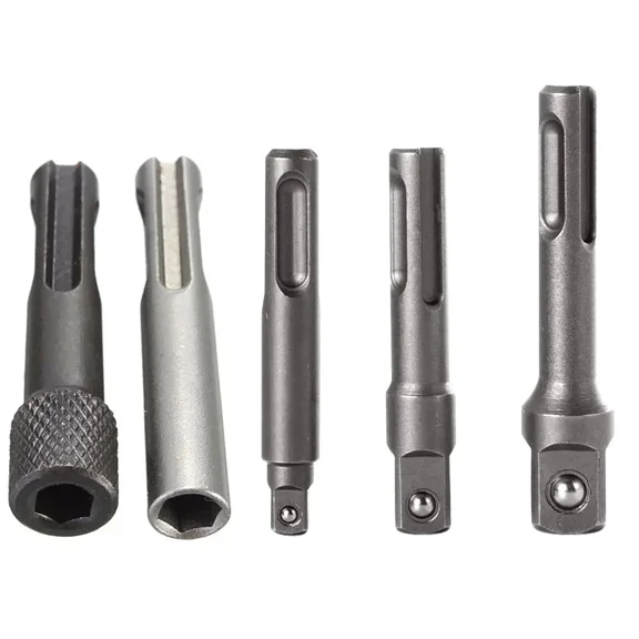 5Pcs Sds Plus 1/4" 3/8" 1/2" Screwdriver Bit Hammer Drill Bit Accessories