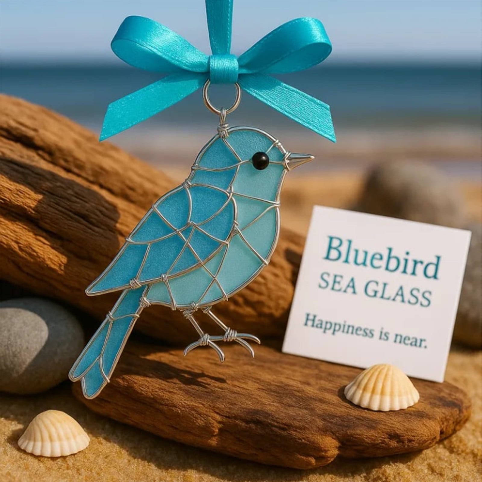Curated visual reference: Decorative Recycled Glass Wall Decals Reference: 5Pcs Sea Glass Bird Ornament Under 5 Cqcyd Handmade Sea