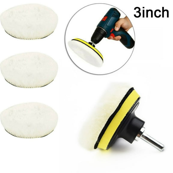 5Pcs/Set 3/4/5/7In Buffing Polishing Pads Car Polisher Drill Wool Wheel Mop Kit 3Inch