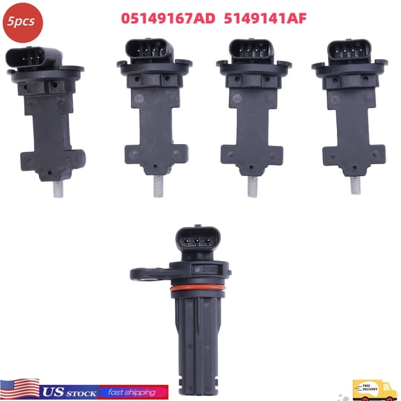 5Pcs/Set Camshaft Position Sensor Kit 5149141AF 5149167AE 5149167AD for Jeep Grand Cherokee, for Dodge Charger, for Jeep Wrangler JK