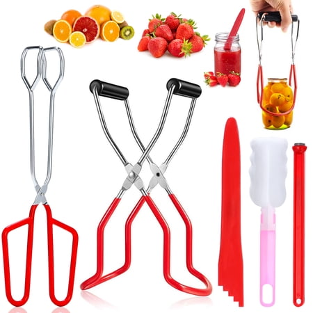 "5Pcs/Set Canning Supplies Starter Kit, Canning Tools and Accessories with Jar Funnel, Jar Lifter, Kitchen Tongs, Magnetic Lid Lifter, Bubble Popper"