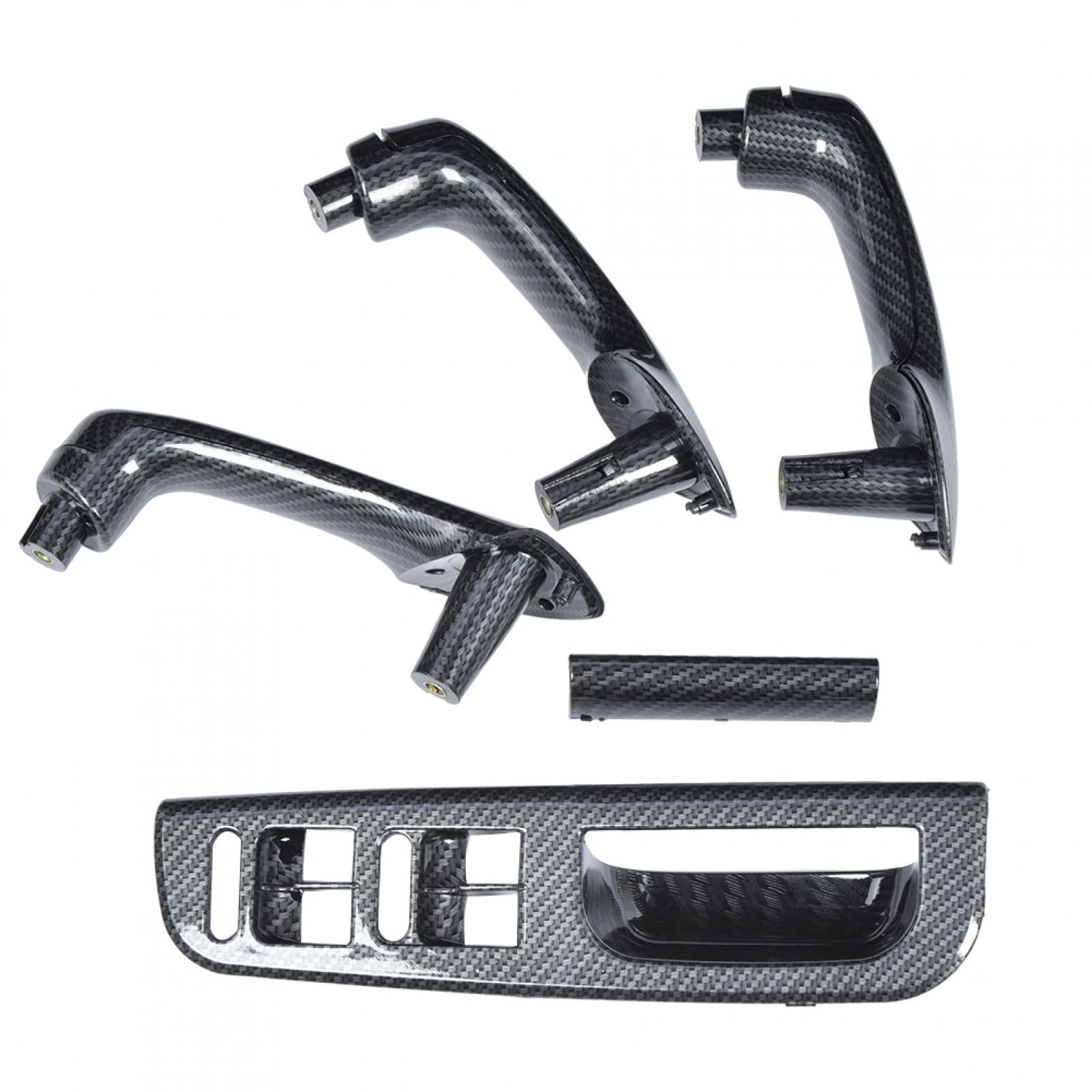 5Pcs/Set Carbon Fiber Texture Interior Door Grab Handle Cover Switch