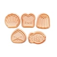 thumbnail image 1 of 5Pcs/Set Cookie Cutter Stamp Shell Shaped Madeleine Fish Chestnut Toast Pattern Biscuit Mold Set Hand Pressure Fondant Cake Tool, 1 of 6