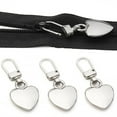 thumbnail image 1 of Hzzsbu Heart Shape Zipper Sliders - 5Pcs Set Metal Replacement Pulls for DIY Repair and Craft Projects, 1 of 7
