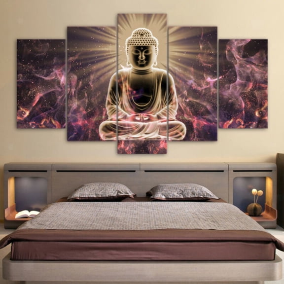 5Pcs/Set Painting PRINT Modern Abstract Art Wall Decor Canvas Buddha Light