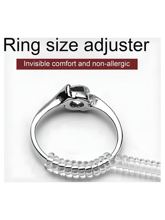 5Pcs/Set Ring Size Adjuster Invisible Soft Texture Comfortable Wearing Jewelry Guard Spiral Silicone Tightener for Loose Rings, 5 mm Circle,10cm,Silver