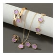 thumbnail image 1 of 5Pcs/Set Women Jewelry Set Lucky Flower Decor Sparkling Rhinestones Necklace Bracelet Bangle Earrings Ring Set Fashion Jewelry, 1 of 8