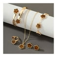 thumbnail image 1 of 5Pcs/Set Women Jewelry Set Lucky Flower Decor Sparkling Rhinestones Necklace Bracelet Bangle Earrings Ring Set Fashion Jewelry, 1 of 8