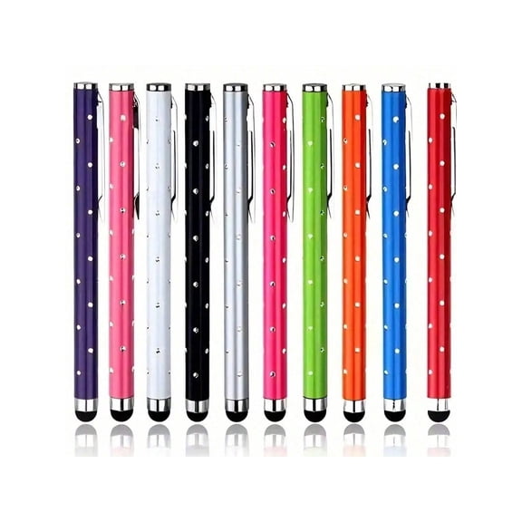5Pcs Shimmering Rhinestone Touch Screen Pens, Universal Stylus for Apple & Android, Precise Writing & Painting Random Colors