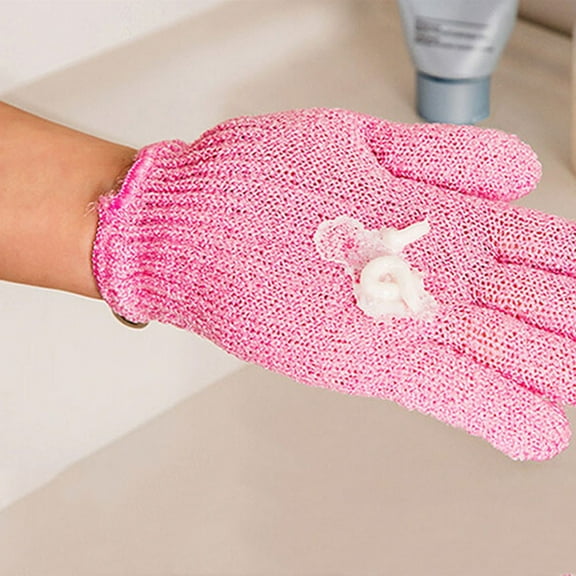 5Pcs Shower Body WashCloths Fleece Mitts Wash Skin Bath Gloves Cleansing Bath SPA Foam Gloves Removing Dirt Cleaning Glove Flannel Soft Face Mitten