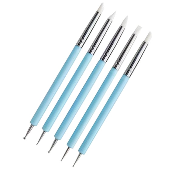 5Pcs Silicone Clay Sculpting Tool,Modeling Dotting Tool Pottery Embossing Tool