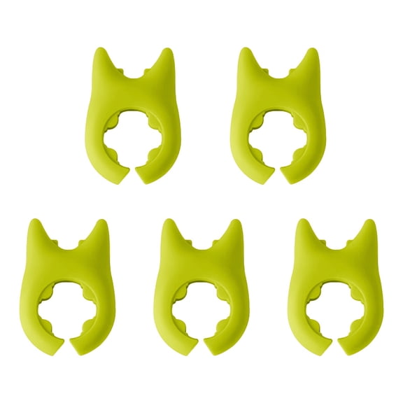5Pcs Silicone Pot Holders, Adjustable Kitchen Silicone Spoon Rest,Suitable for Placing Spoons and Spatulas , Anti-Slip Spatula Pot Spoon Holder,Non-Slip Clip for Pots, Pans, Stove Organizer(Green)