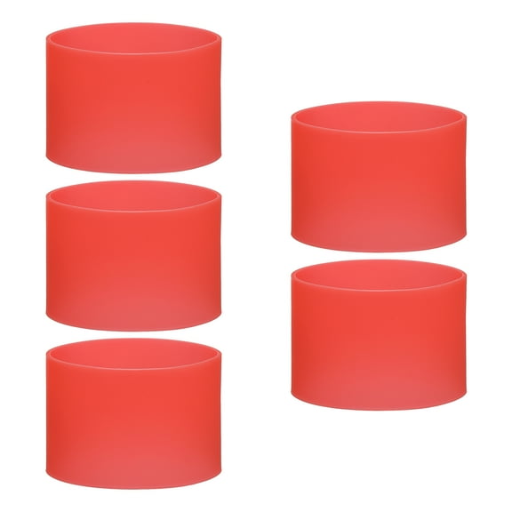5Pcs Silicone Rubber Bands Non-slip 3.39 Inch for Art, Red