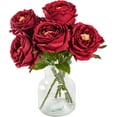 thumbnail image 1 of 5Pcs Silk Roses Fake Pink Roses with Stems Real Touch Rose Artificial Flowers for Arrangement Wedding Party Home Decoration, 1 of 5