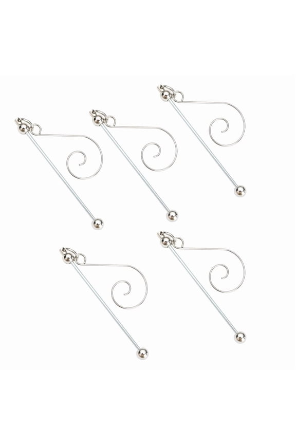 5Pcs Silver Color DIY Craft Blank Bar Elegant Silver Beadable Hangings Collection for Christmas Pendant Charms