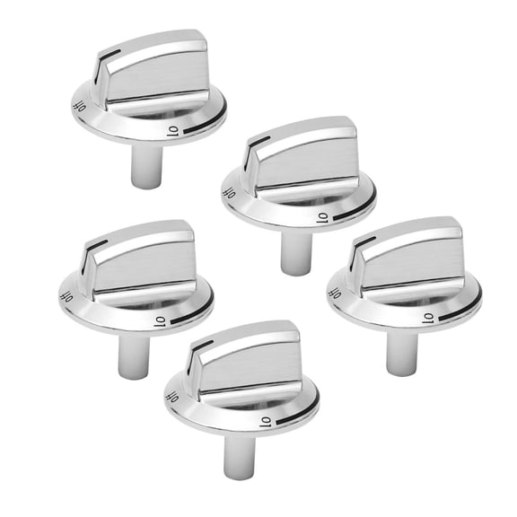5Pcs Silver-Tone Stove Control Knobs Corrosion-Resistant & High-Temp Tolerant for Frigidare Stoves