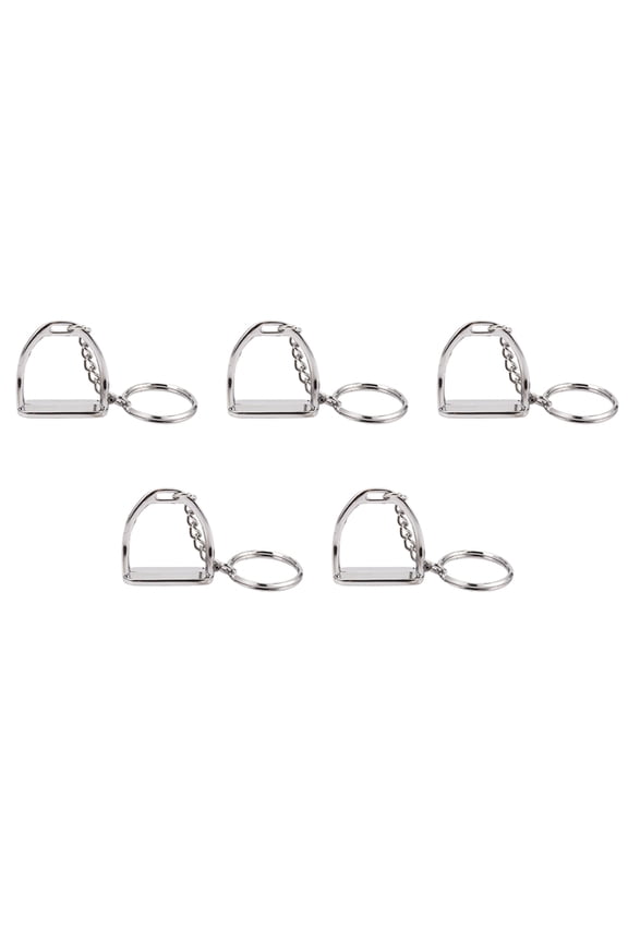 5Pcs Simple Elegant Design Western Stirrup Keychain Key Ring Hanger Tool for Men Women Bag Decoration Equestrian