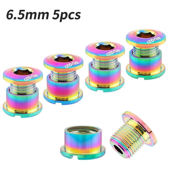 5Pcs Single Chainring Bolts 7075 Aluminum Alloy Lightweight Chainwheel Bolts Multicolour