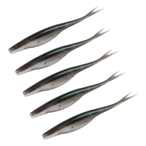 5Pcs Slightly Split Tail Swimbaits Lures Soft Floating Fishing Lures Artificial Swimbaits for Freshwater and Saltwater